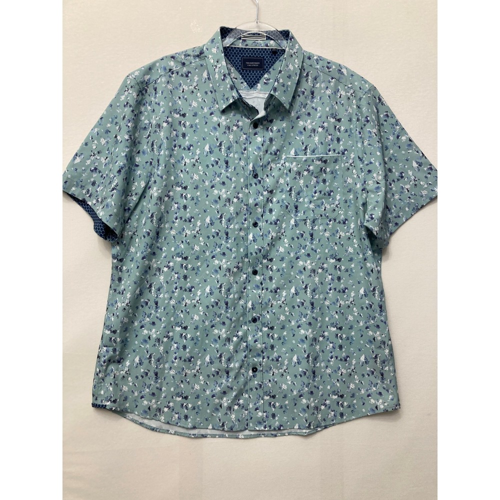 7 Diamonds XXL Give Me Love Floral 4-Way Stretch Performance Button Up Shirt